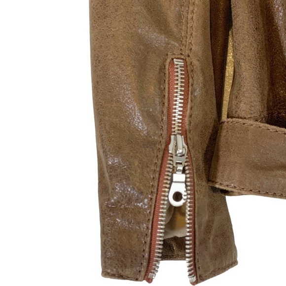 AS by DF Leather Moto Bomber Jacket Size Small - Picture 9 of 11